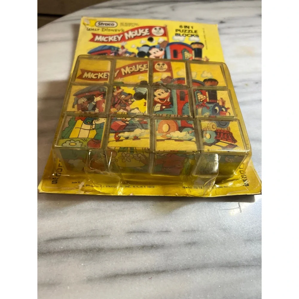VTG Disney LOT Jr Mickey Mouse Wooden Puzzle Blocks Activity Set NEW